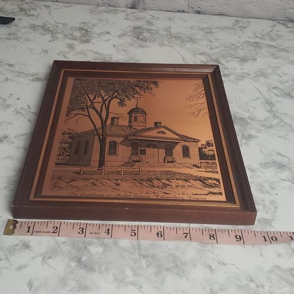 Colonial Williamsburg Courthouse Copper Etching Picture - Picture 10 of 10